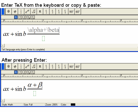 MathType 6.6 - Bộ công cụ soạn thảo các công thức toán học Tex_entry_popup